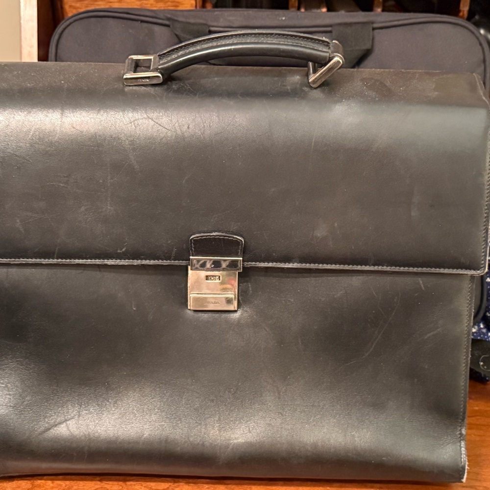 PRADA Black Leather Briefcase
